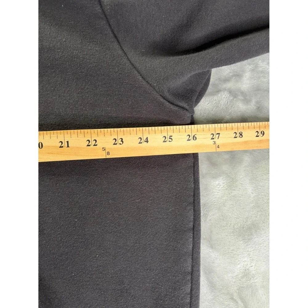 The North Face Mens XL Black Pullover Hoodie White Logo Kangaroo Pocket Fleece